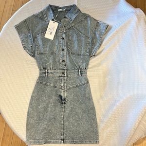 NEW White Wash Denim Dress